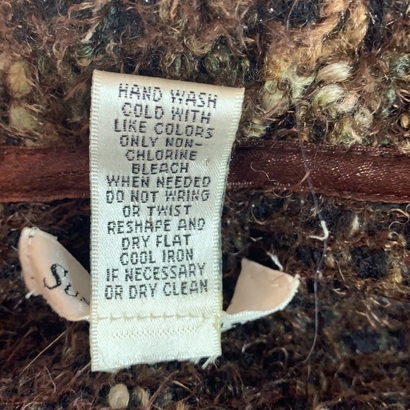 Vintage🧚♀️Brown Susan Bristol wool blend knitted cardigan Size L - Picture 9 of 11